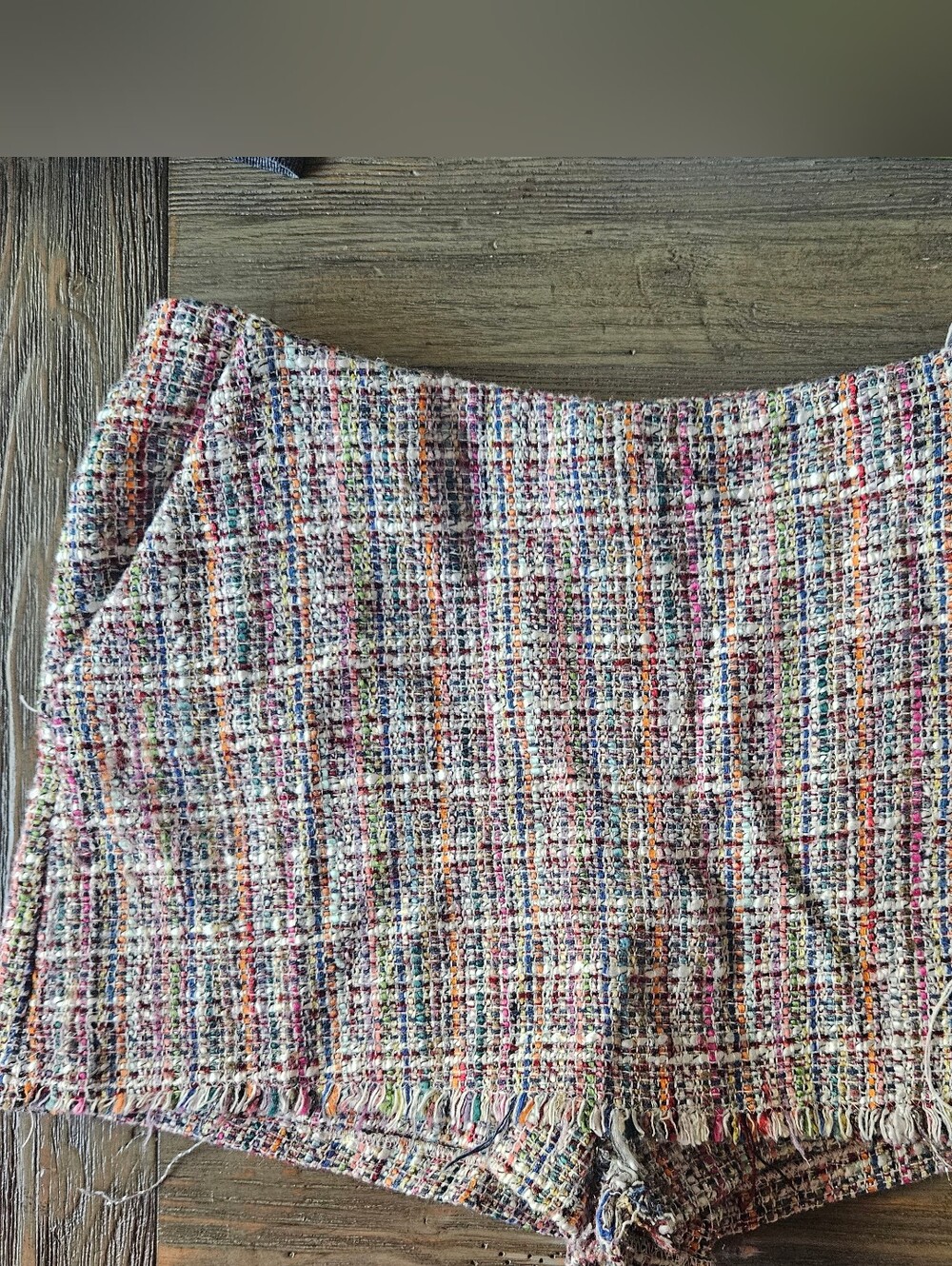 Multicolor Tweed Skort Short Womens Short Pants W/ Zip And Pockets Sz Medium